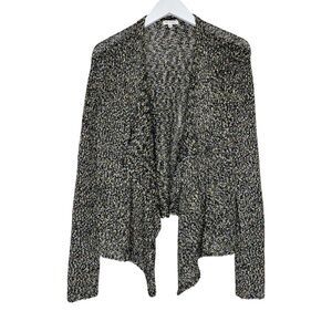 OLD KHAKI Confetti Knit Open Front Waterfall Cardigan Sweater Navy Blue Medium